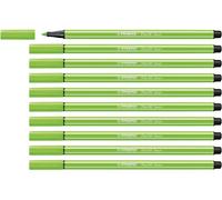 Premium Fibre-Tip Pen - STABILO Pen 68 - Pack of 10 - Neon Green