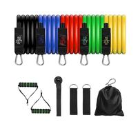 Premium Fitness Resistance Bands Set for Home Gym Workout, 5-Tube Exercise Bands with Door Anchor, Handles & Ankle Straps for Yoga, Pilates, Strength Training & Physical Therapy(HLG changui)