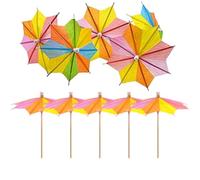 Premium Food-Grade Cocktail Parasols - 10-Pack Tropical Umbrella Picks, Features Water-Resistant Pigments For Safe Beverage Garnishing | High-Density Splinter-Free Bamboo Stem Ensures Reliab