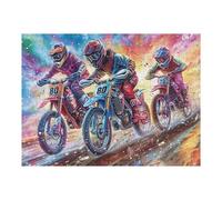 Premium Grupo de Pilotos de Motocross Montaña Aventura Salvaje Puzzle 500 Piezas para Adultos Cautivador Divertido Y Creativo Ideal para Pasar Tiempo Libre 500 PCS（52×38cm）