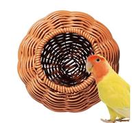 Premium Hand-Woven Natural Fiber Bird Nest - Artisan Rattan Parrot House, Features Reinforced All-Weather Suspension For Secure Indoor And Outdoor Use | Pet-Safe Natural Architecture Ensures Maximum C