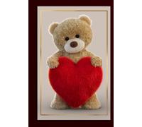 Premium Hardcover Diary Journal 6x9 | 140 Pages | Cream Paper | Dotted Ruled | Gift: Undated notebook for writing, poems & song lyrics | burgundy teddy bear heart cover