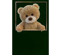 Premium Hardcover Diary Journal 6x9 | 140 Pages | Cream Paper | Graph Paper for Writing Poems & Lyrics | Gift: Undated (no printed dates) | Cute funny teddy bear on green cover | Cozy feel