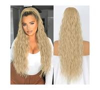 Premium Human Hair Ponytail Extension for Women, Clip suave natural de 26 pulgadas en postizos de cola de caballo for mujeres Uso diario Extensiones de cola de caballo onduladas largas sintéticas Cord