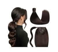 Premium Human Hair Ponytail Extension for Women, Cola de caballo recta de hueso Pasta mágica Envoltura alrededor del cabello humano Cola de caballo Clip en extensiones de cabello 10-26 pulgadas Cabell