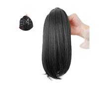 Premium Human Hair Ponytail Extension for Women, Extensión de cola de caballo corta de 12 pulgadas, pinza de pelo liso, postizo de mandíbula sintética, extensión de cola de caballo de fibra sintética