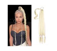 Premium Human Hair Ponytail Extension for Women, Extensión de cola de caballo trenzada de 26/34 pulgadas de largo con lazo for el cabello Yaki envoltura recta alrededor de cola de caballo pieza de cab