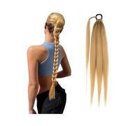 Premium Human Hair Ponytail Extension for Women, Extensión de cola de caballo trenzada larga for mujer, pieza de cabello sintético suave con lazo for el cabello, extensiones de cabello trenzado Yaki r