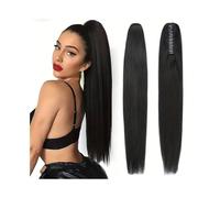 Premium Human Hair Ponytail Extension for Women, Extensiones de cola de caballo con Clip de garra, cabello humano Remy de 10-30 pulgadas de largo y liso, postizos de cola de caballo con Clip en extens