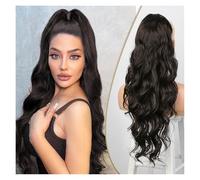 Premium Human Hair Ponytail Extension for Women, Extensiones de cola de caballo sintéticas for mujeres postizo de cola de caballo sintético esponjoso largo ondulado Natural suave,Perfect for Half-Up,