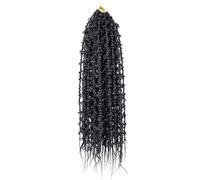 Premium Human Hair Ponytail Extension for Women, Trenzas en caja de mariposas de 24 pulgadas, pelo de ganchillo, 6 paquetes de pelo de ganchillo prelooped, trenzas largas de mariposa, trenzas de caja