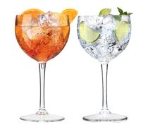Premium irrompible policarbonato Bar/Copa globo Gin gafas. Pack de 2. Capacidad 400 ml.