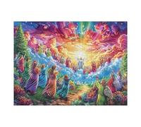 Premium Jesús Luz del Cielo Religioso Fe Espiritual Puzzle 500 Piezas para Adultos Estimulante Divertido Y Cautivador Ideal para Hobby Y Familia 500 PCS（52×38cm）