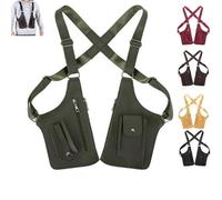 Premium Leather Adjustable Underarm Shoulder Bag - Bolsa de hombro doble para hombre, impermeable Crossbody Pack, Army Green