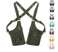 Premium Leather Adjustable Underarm Shoulder Bag for Men, Adjustable Anti Pickpocket Accessories With Double Bag (Army Green)