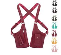 Premium Leather Adjustable Underarm Shoulder Bag for Men, Adjustable Anti Pickpocket Accessories With Double Bag (Red)