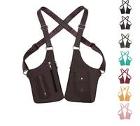 Premium Leather Adjustable Underarm Shoulder Bag for Men, Adjustable Anti Pickpocket Accessories With Double Bag (Brown)