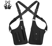 Premium Leather Adjustable Underarm Shoulder Bag for Men, Anti-Theft Hidden Adjustable Dual Strap, for Outdoor Design (Black)