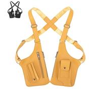 Premium Leather Adjustable Underarm Shoulder Bag for Men, Anti-Theft Hidden Adjustable Dual Strap, for Outdoor Design (Yellow)