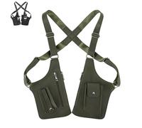 Premium Leather Adjustable Underarm Shoulder Bag for Men, Anti-Theft Hidden Adjustable Dual Strap, for Outdoor Design (Army Green)