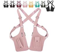 Premium Leather Adjustable Underarm Shoulder Bag for Men, Anti-Theft Hidden Storage Multi-Pocket, for Daily Use (Pink)