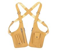 Premium Leather Adjustable Underarm Shoulder Bag for Men, Leather Shoulder Armor Hidden Underarm Strap Wallet Anti Theft (Yellow)