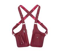 Premium Leather Adjustable Underarm Shoulder Bag for Men, Leather Shoulder Armor Hidden Underarm Strap Wallet Anti Theft (Wine Red)