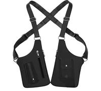 Premium Leather Adjustable Underarm Shoulder Bag for Men, Leather Shoulder Armor Hidden Underarm Strap Wallet Anti Theft (Black)