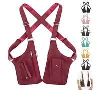 Premium Leather Adjustable Underarm Shoulder Bag for Men & Women - Anti-Theft Hidden Storage for Cel (Burgundy)