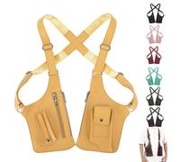 Premium Leather Adjustable Underarm Shoulder Bag for Men & Women - Anti-Theft Hidden Storage for Cel (Yellow)