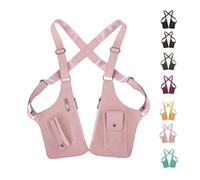Premium Leather Adjustable Underarm Shoulder Bag for Men & Women,Double Shoulder Armpit Bag Anti Pickpocket Accessories (Pink)