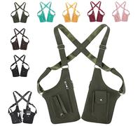 Premium Leather Adjustable Underarm Shoulder Bag for Men & Women,Hidden Anti-Theft Crossbody Armpit with Adjustable Straps & Double Pockets, Water Resistant Travel Wallet Bag (Army Green)