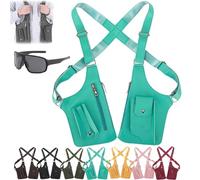 Premium Leather Adjustable Underarm Shoulder Bag for Men & Women, Multi-Pocket Anti-Theft Double Shoulder Bag, Double Shoulders Armpit Bags, for Travel and Daily Use (Green)