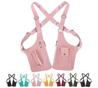 Premium Leather Adjustable Underarm Shoulder Bag, Unisex Hidden Double-layer Design Adjustable Anti Pickpocket Accessories (Pink)