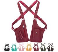 Premium Leather Adjustable Underarm Shoulder Bag, Unisex Hidden Double-layer Design Adjustable Anti Pickpocket Accessories (Red)