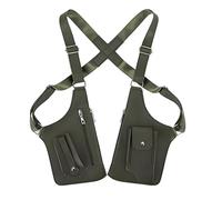 Premium Leather Shoulder Bag, Adjustable Anti Pickpockets Armor Hidden Underarm Strap Wallet, Double Armpit for Unisex (Green)