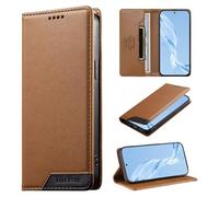 Premium Leder Klapphülle für Samsung Galaxy A34, mit Ständer & Kartenhalter, Stoßfeste und schlanke Handyhülle für Samsung Galaxy A34,braun