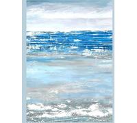 Premium Lined Inspirational Journal Notebook The Best Day for Women and Men - 200 Pages, Large 8.5”x11" Hardcover. Perfect for Writing, Goal Setting, ... Malibu" Designer Painting, Color Pure White