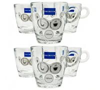 Premium Moments Pack 6 Tazas Café 195 ml Cristal Templado Tazas Café con Leche y Americano - Vidrio Grueso Extra Resistente - Aptas Microondas y Lavavajillas - Uso Diario Profesional y Hogar.