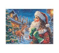 Premium Niña elfa Ciervo Bosque Vida Silvestre Naturaleza Salvaje Puzzle 500 Piezas para Adultos Estimulante Divertido Y Cautivador Ideal para Pasatiempos Y Familia 500 PCS（52×38cm）