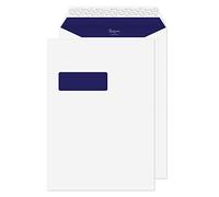 Premium Office C4 - Paquete de sobres con cierre autoadhesivo (con ventanilla, 229 x 162 mm, 250 unidades), color blanco