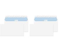 Premium Office DL - Paquete de sobres con cierre autoadhesivo (110 x 220 mm, 50 unidades), color blanco (Paquete de 2)