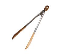 Premium Olive Wood - Professional Cooking Tongs For Bread, Salad, And Grilling | Ergonomic Natural Wood Handle Food Servers | Elegant Multi-Purpose Tongs For Appetizers, Steak And Buffet Serving