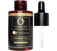 Premium Organic Sesame Oil - Cold Pressed Sesame Seed Oil for Skin & Hair - Nutrient-Rich Sesame Seeds Organic - Natural & Pure - Non-GMO, Vegan, Cruelty-Free, Hexane-Free - 1 fl oz
