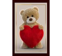 Premium Paperback Diary Journal 6x9 | 140 Pages | Cream Paper | Dotted Ruled | Gift: Undated notebook for writing, poems & song lyrics | burgundy teddy bear heart cover