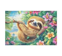 Premium Perezoso Bosque Florido Vida Silvestre Naturaleza Salvaje Rural Bonito Sereno Puzzle 1000 Piezas para Adultos Cautivador Divertido Y Creativo Ideal para Pasar Tiempo Libre 1000 PCS（75x50cm）