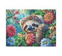 Premium Perezoso Bosque Florido Vida Silvestre Naturaleza Salvaje Rural Bonito Sereno Puzzle 500 Piezas para Adultos Estimulante Divertido Y Cautivador Ideal para Pasatiempos Diarios 500 PCS（52×38cm）