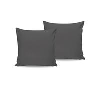 Premium Pillowcase Set (2 Pieces), 80 x 80 cm, Anthracite | 100% algodón Ranforce, 117 gr/m² | Suave, Durable, Perfect for Cozy Bedrooms & Elegant Decor