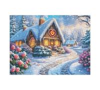 Premium Pino Cabaña Corazón Bosque Naturaleza Salvaje Rural Puzzle 500 Piezas para Adultos Estimulante Divertido Y Cautivador Ideal para Pasatiempos Y Hobbies 500 PCS（52×38cm）