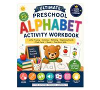 Premium Preschool Alphabet Activity Workbook- 130+ Activity pages: Letter Tracing • Coloring • Matching • Beginning Sounds • Flash Cards • Fine Motor Skills